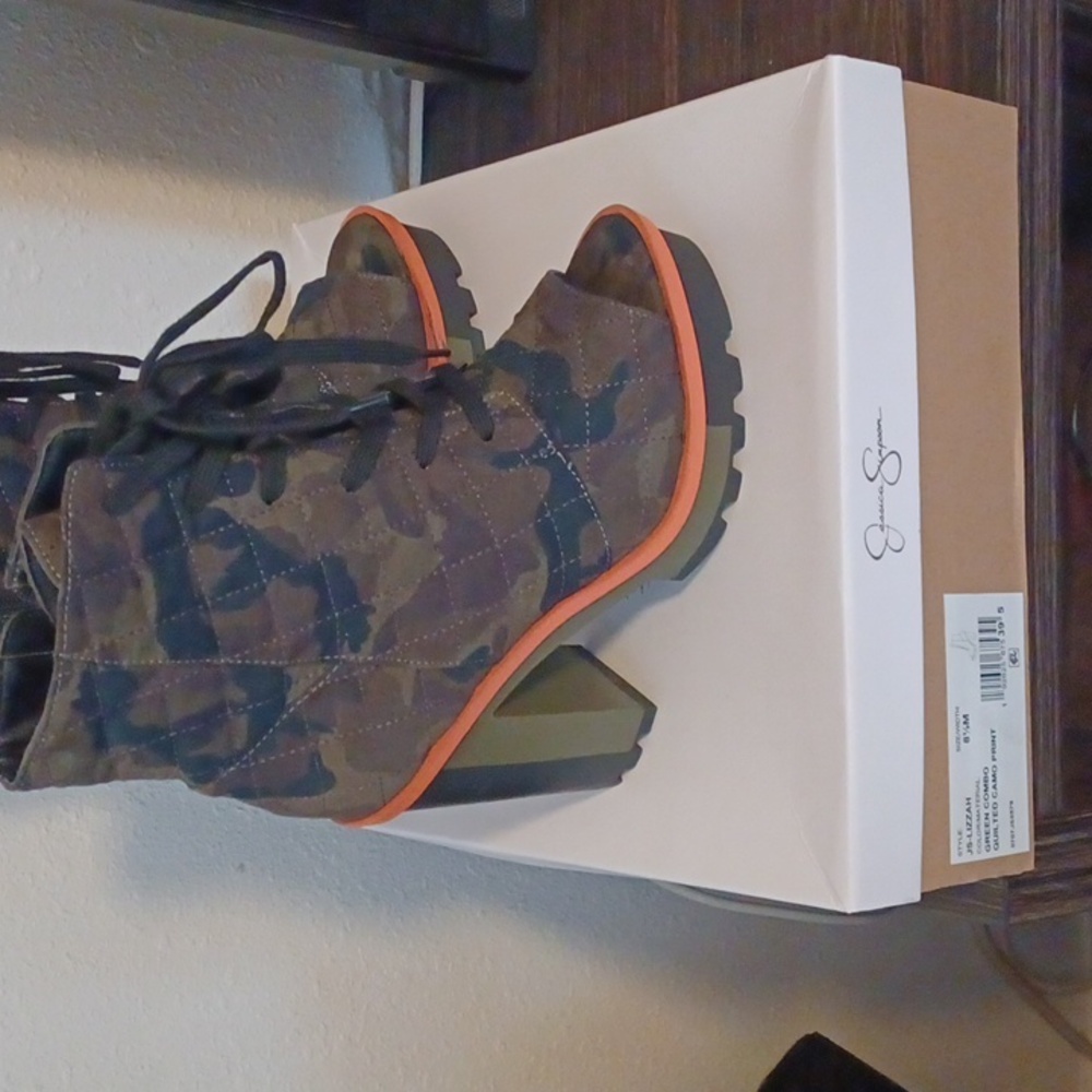 Jessica Simpson Camo Heels Boots.